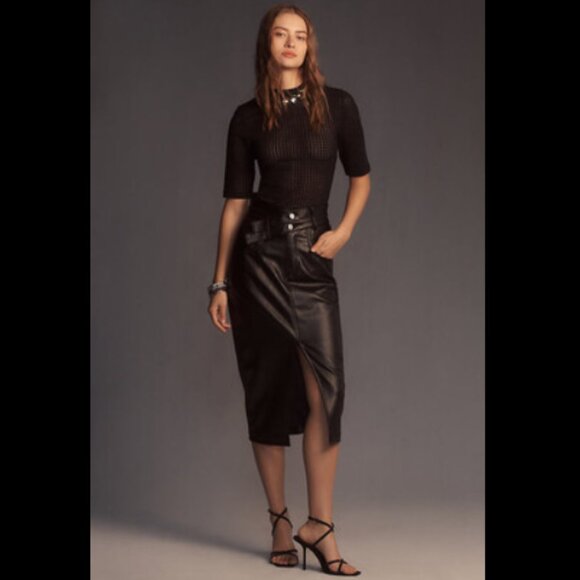 Brand New Maeve Sheer Mesh Mock-Neck Top - Picture 5 of 7